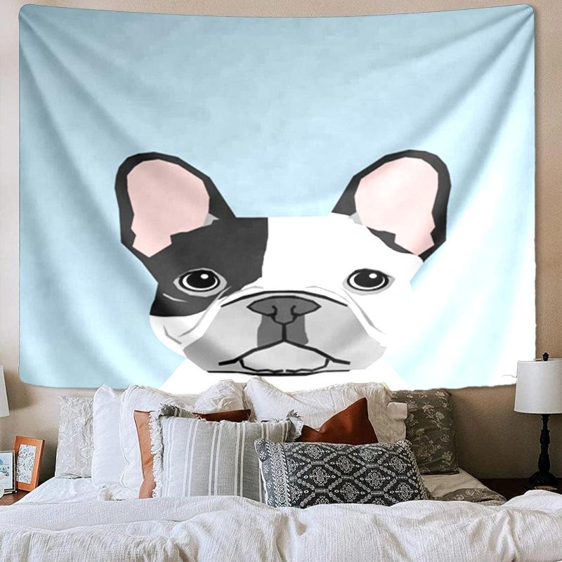 French Bulldog Printed Tapestry, Wall Hanging,Livingroom, dormitory, Large Wall Decor, Fabric Decor Fan Birthday Gifts
