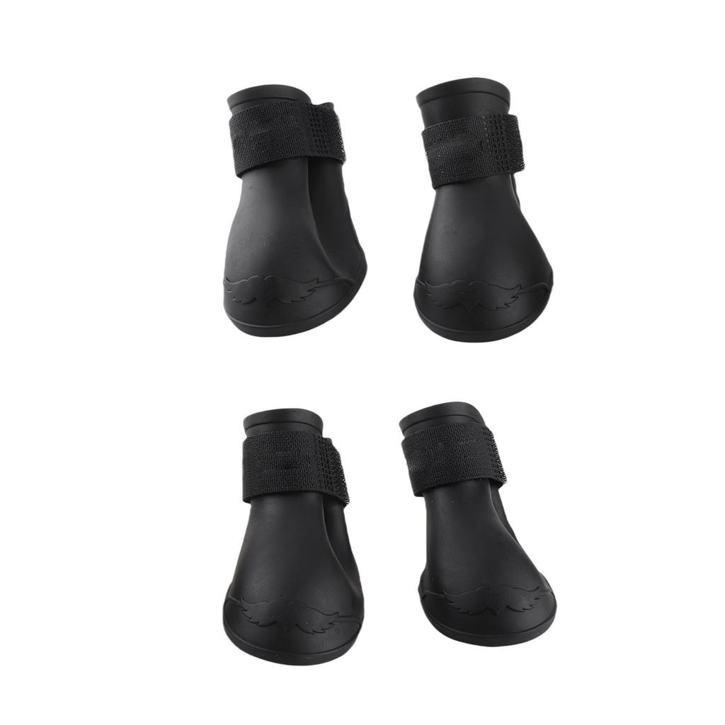 4pcs Silicone Pet Dog Cute Wat proof Boots Antislip  ive Rain Shoes(M Blue)