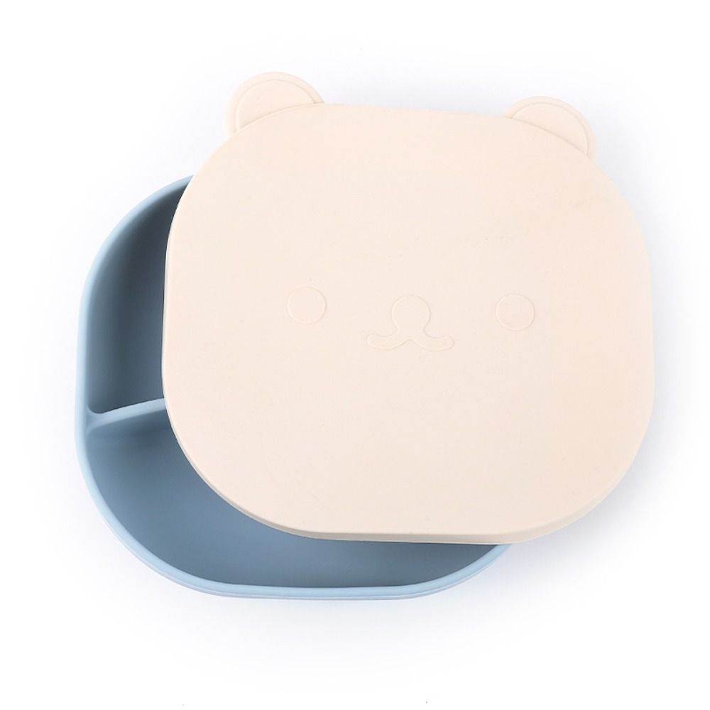Cartoon Bear Baby Silicone Sucker Plate BPA-Free Toddler Feeding Tableware  Auxiliary Training