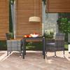 Garden Dining Set Cushions 3pcs Woven Resin Grey