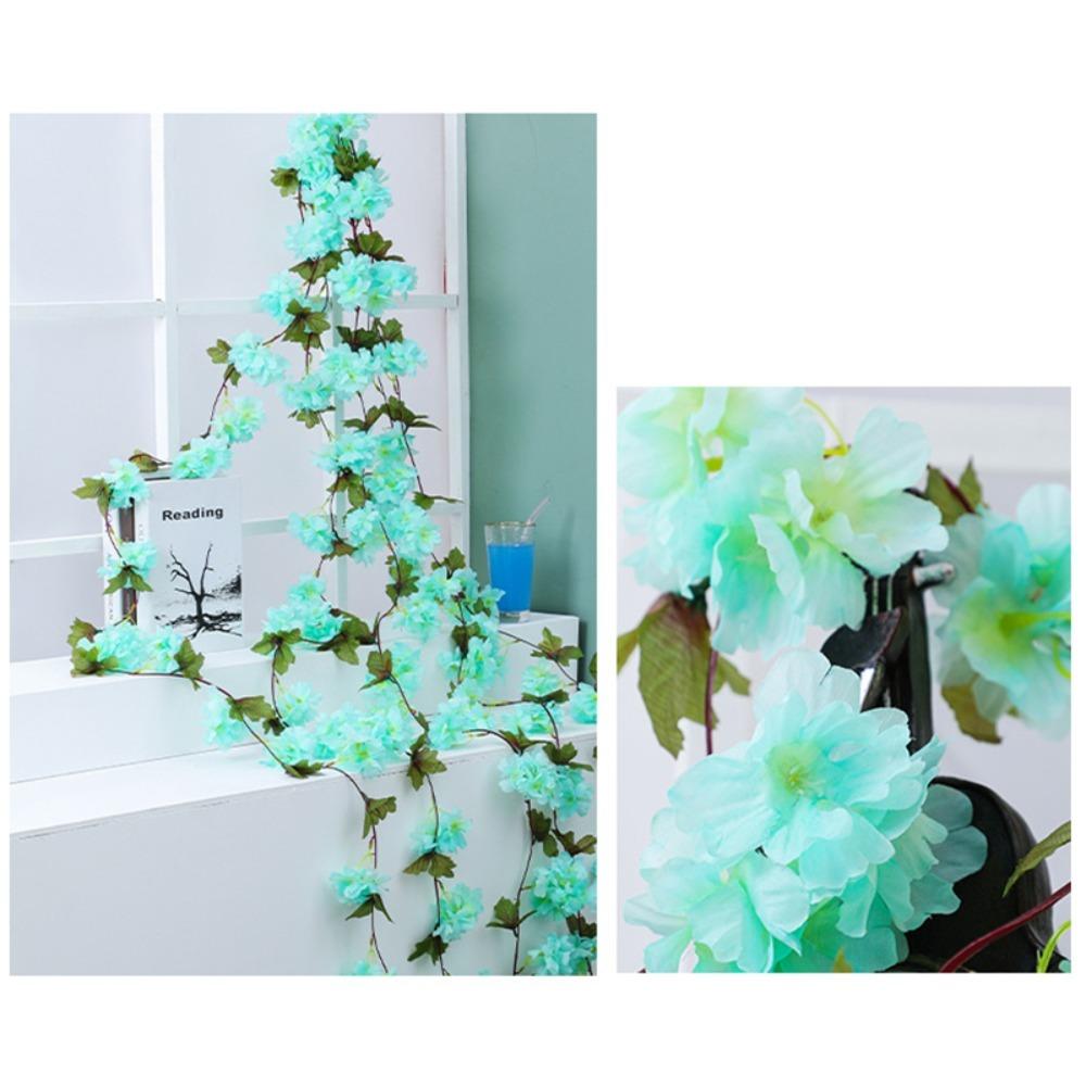 Silk Material Cherry Flower Vine 1.8m Hanging Silk Flowers Artificial Flower Garland Home Decor
