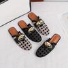 Mesh Mules for Women Round Closed Toe Slides Slip On Mule Flats Summer Backless Loafers Mules Shoes Women's Casual Office Work Breathable Sandals