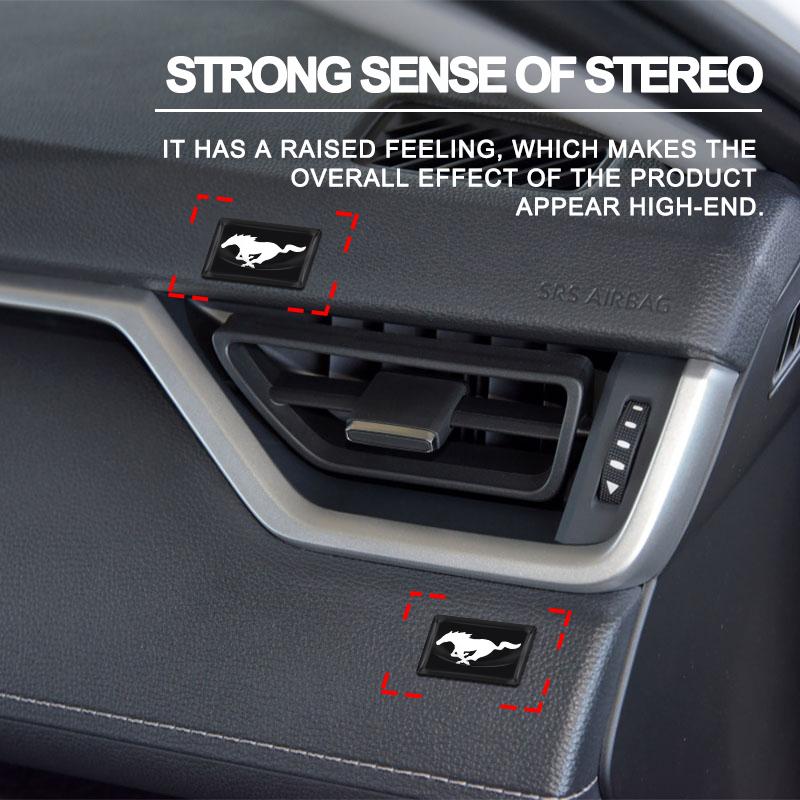 5/10Pcs Carbon Fiber Steering Wheel Car Logo Emblem 3D Stickers For Ford Raptor Fiesta Focus 2 3 4 Mondeo Ecosport Mustang Fusion