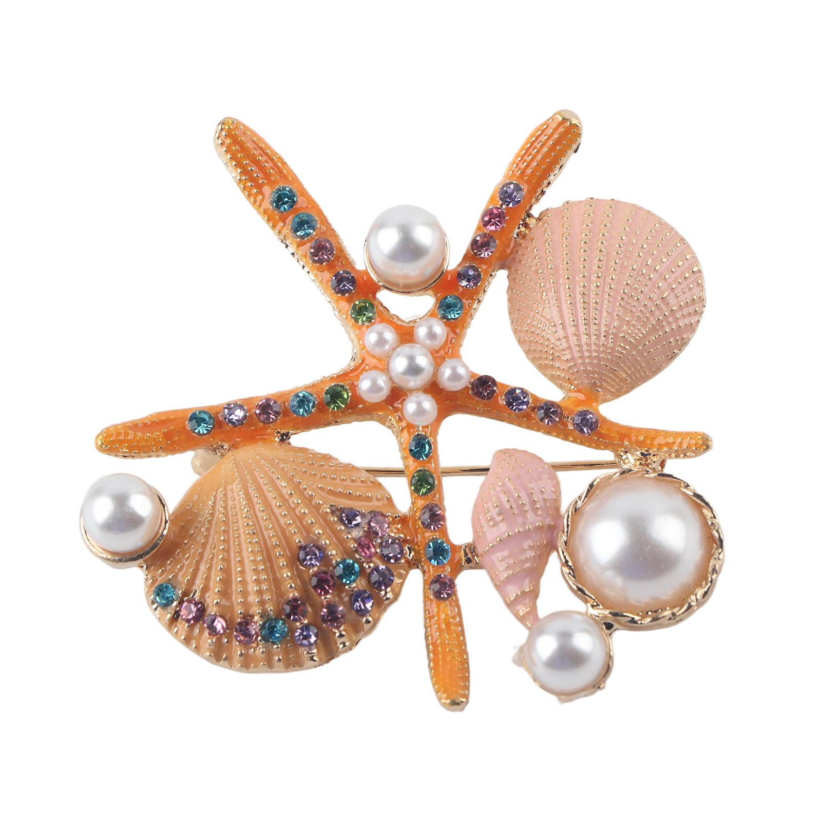 Брошь 4 разных цветов Красивый внешний вид Тонкая работа Ручная работа Булавки Orange