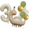 Retro Matte Caramel Dinosaur Balloon Set for Birthday Photo Props
