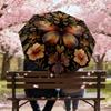 1pc Butterfly Flowers Automatic Folding Umbrella, Heavy Duty 8 Rib Iron Frame,  Suitable for Travel, Daily Use, Birthday, Decor Gift M0104078