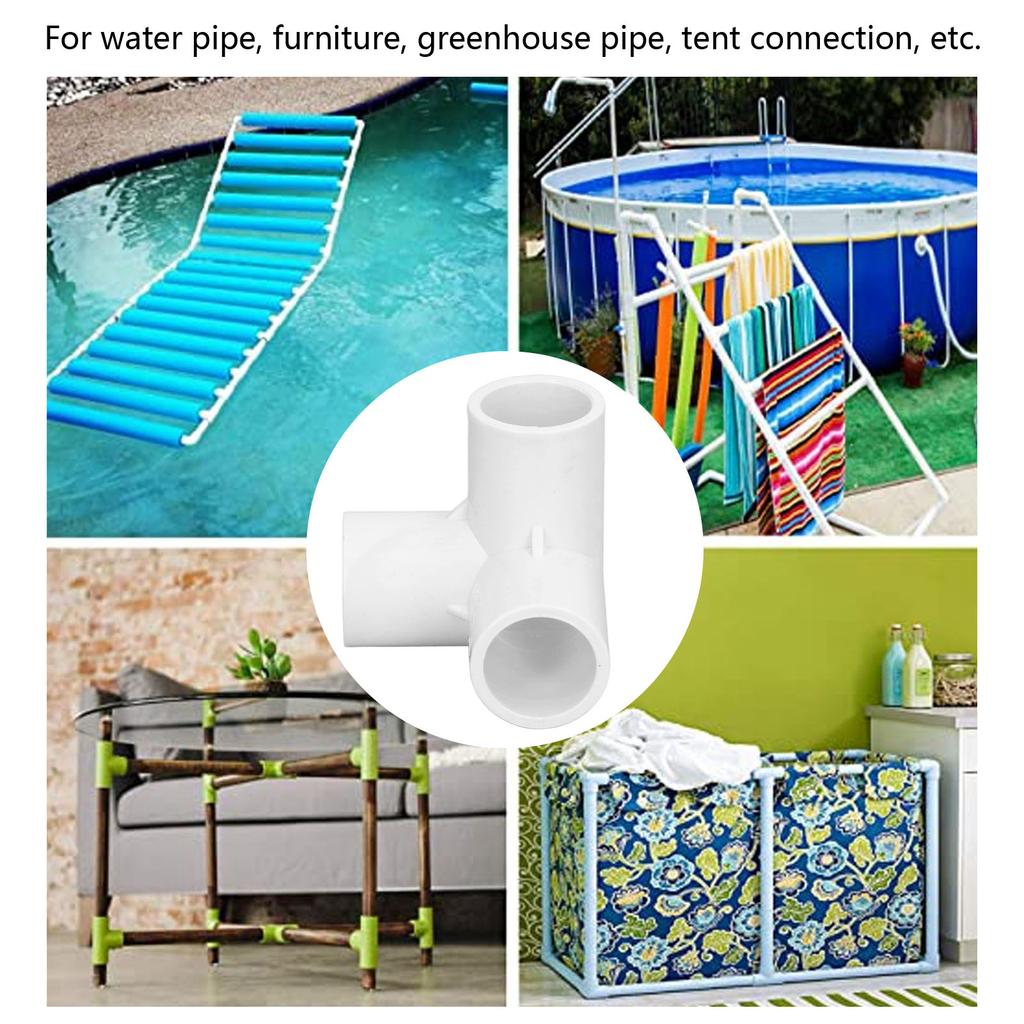 10pcs 3 Way Pipe Fittings PVC Plastic Right Angle Tee Corner Connector 20mm Inner Diameter PVC Elbow Fittings PVC Pipe Connector