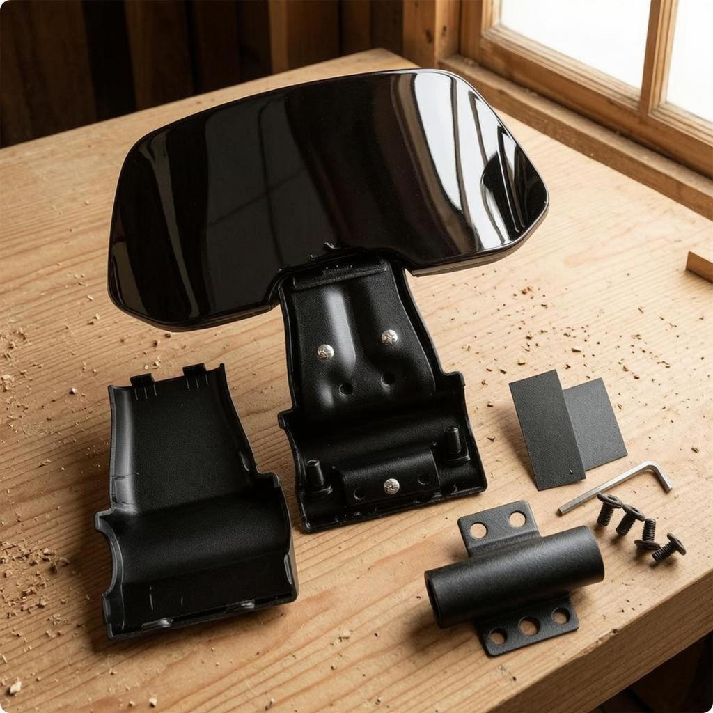 Padded Rear Backrest Waterproof WearResistant Black