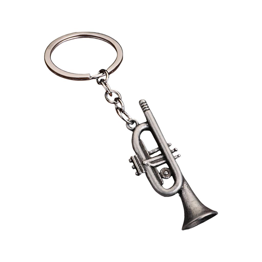 Rustproof Retro Style Keyring Bag Pendant Musical Instrument Keychain Zinc Alloy Construction For Daily Use
