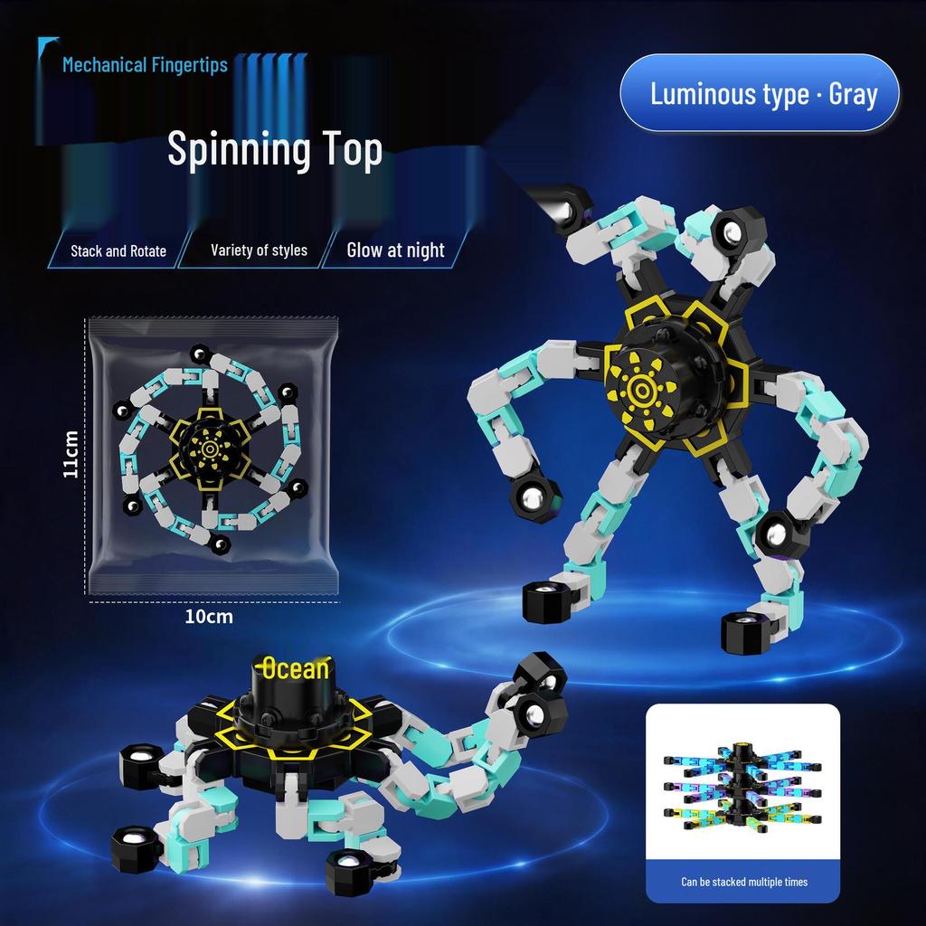 Deformable Luminous Gyro Toy for Kids - Educational Stress-Relief Mechanical Spinner