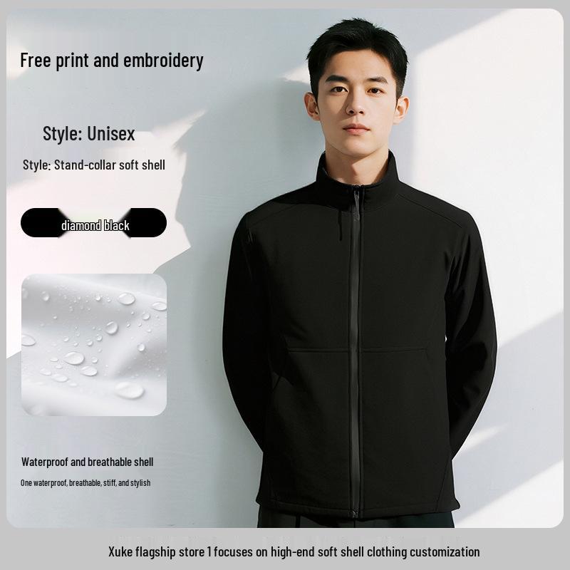 

Водонепроникна куртка-софтшелл Tesla з капюшоном - Робочий одяг з індивідуальним логотипом, Осінній тонкий робочий одяг з підкладкою з флісу, Груповий уніформа 4XL