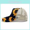 Casual Floral Pattern Wide Brim Baseball Cap Mesh Sun Hat For Outdoor Activities