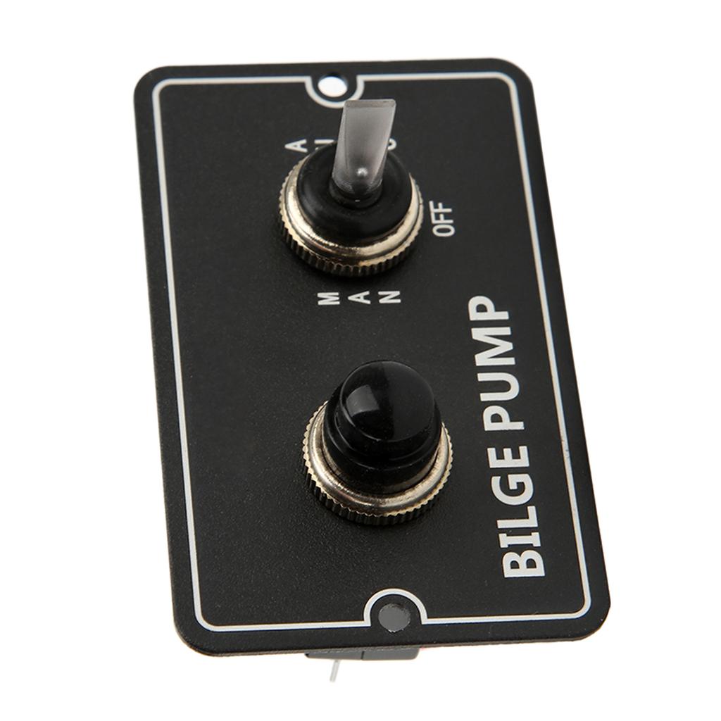 Bilge Pump Switch Aluminum Rocker Toggle Switch Manual Auto for Boat Marine 12 24V 15A LED Indicator