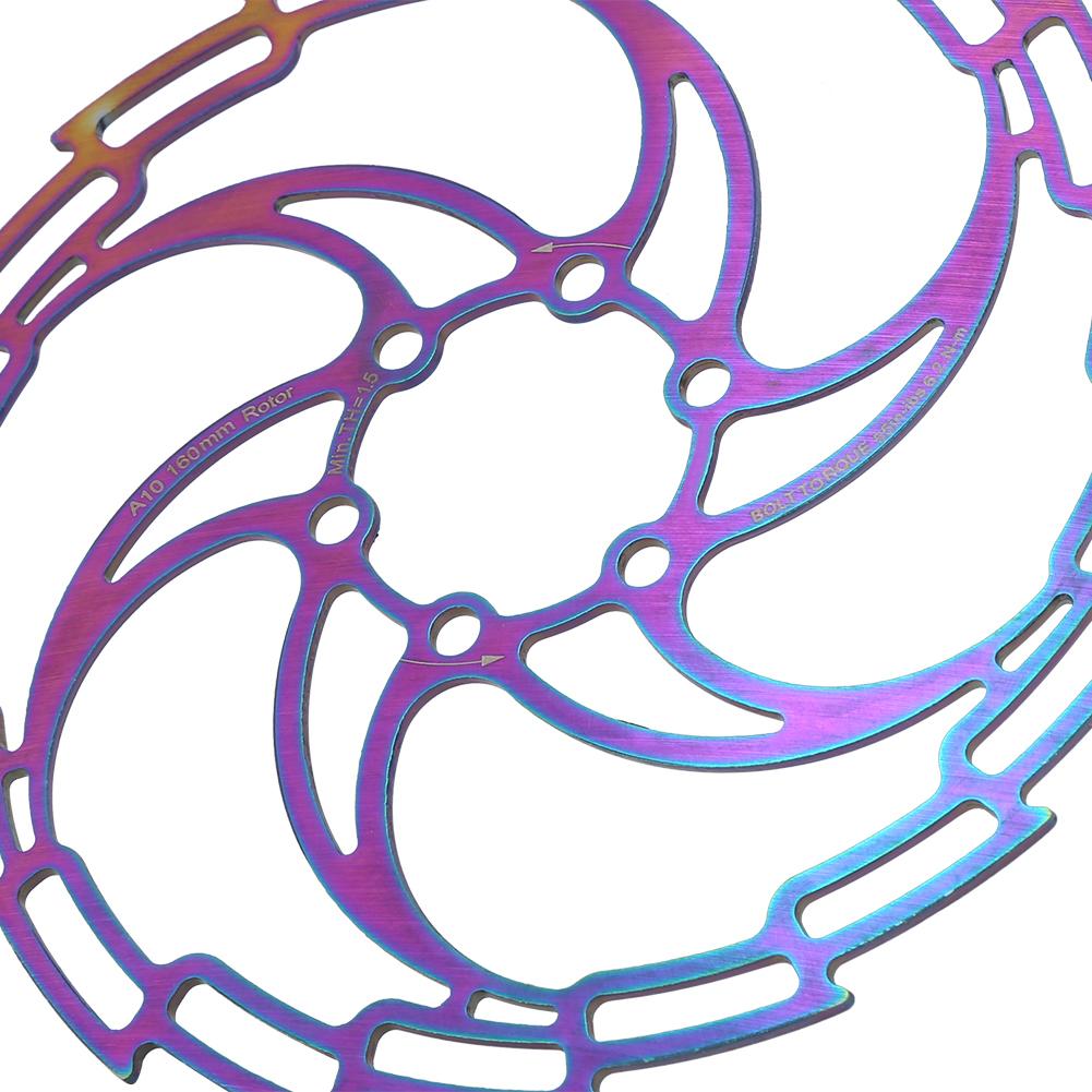 Stainless Steel Electroplating Color Dazzling Hollow Ultralight Bike Disc Brake Bicycle Accessory