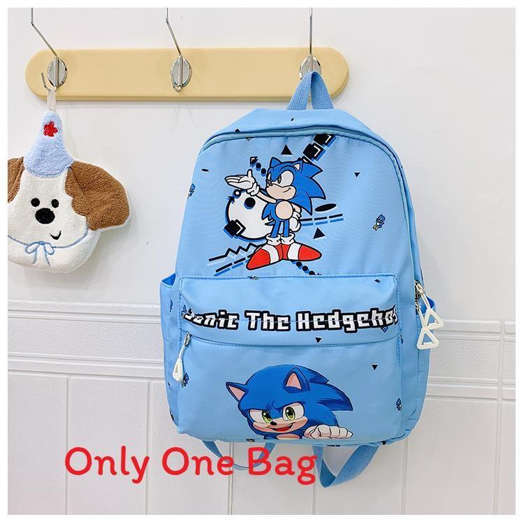 Sonic Cartoon Letter Kids Lightweight Nylon Backpack For Daycare And Travel