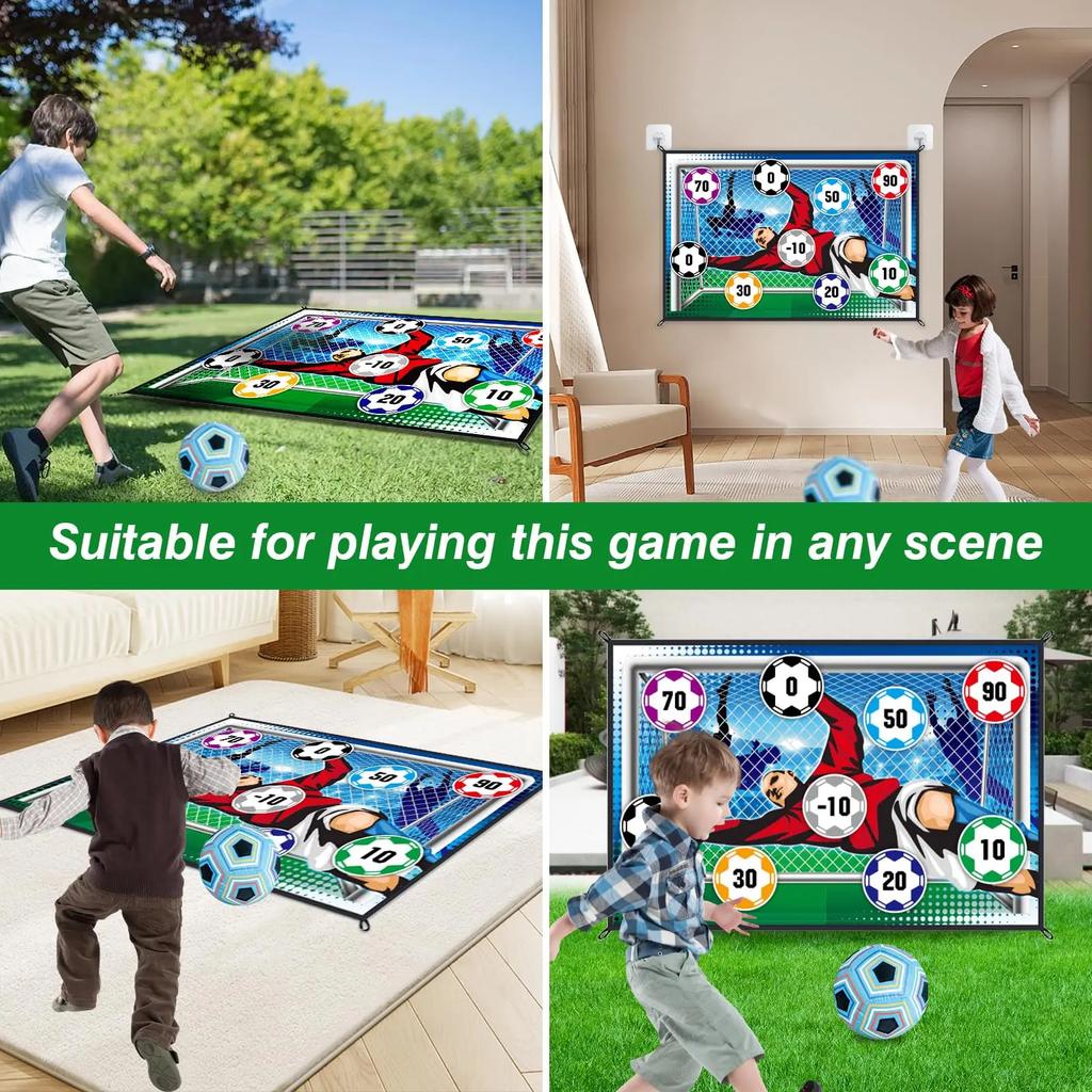 Non-Toxic Indoor Outdoor Portable Football Practice Training Mat Toy Football Shooting Cloth Target Game Mat Toys Set Party Game Kid Gifts