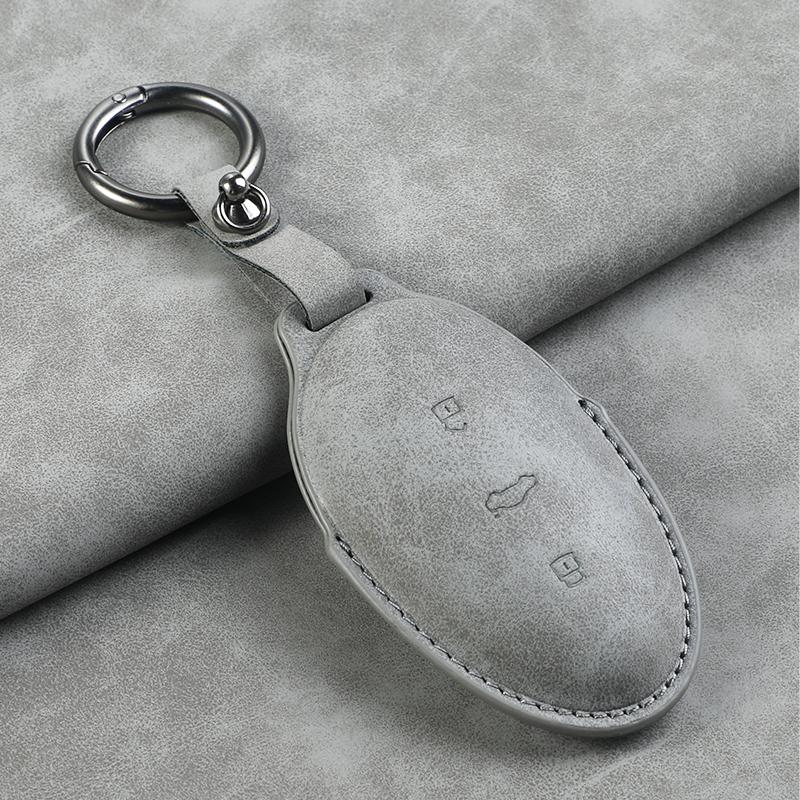 For RISING AUTO F7 R7 22-23 Leather Car Key Bag Case Wallet Holder Key Cover Key Chains