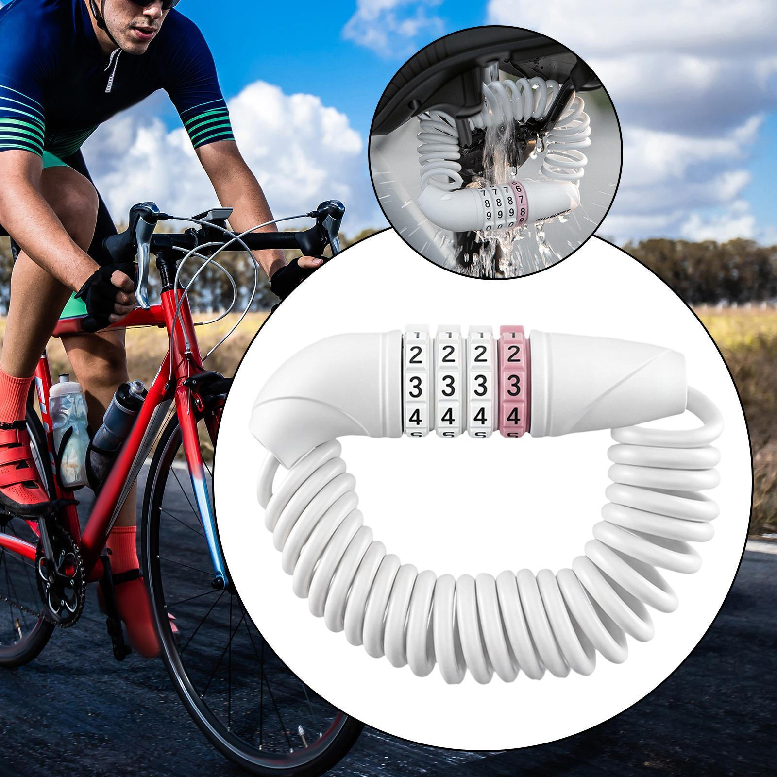 

Bicycle Helmet Lock Bike Locks Cable Combination Wire for Luggage белый