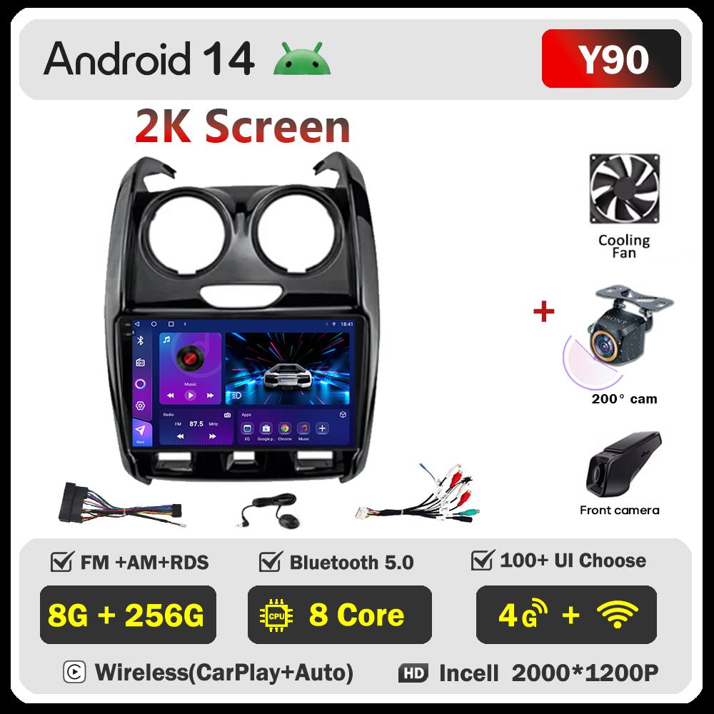 Car Radio For Renault Duster 2015 - 2020 For LADA Largus 2021 Android 14 Multimedia Player GPS Navigation Carplay Android Auto