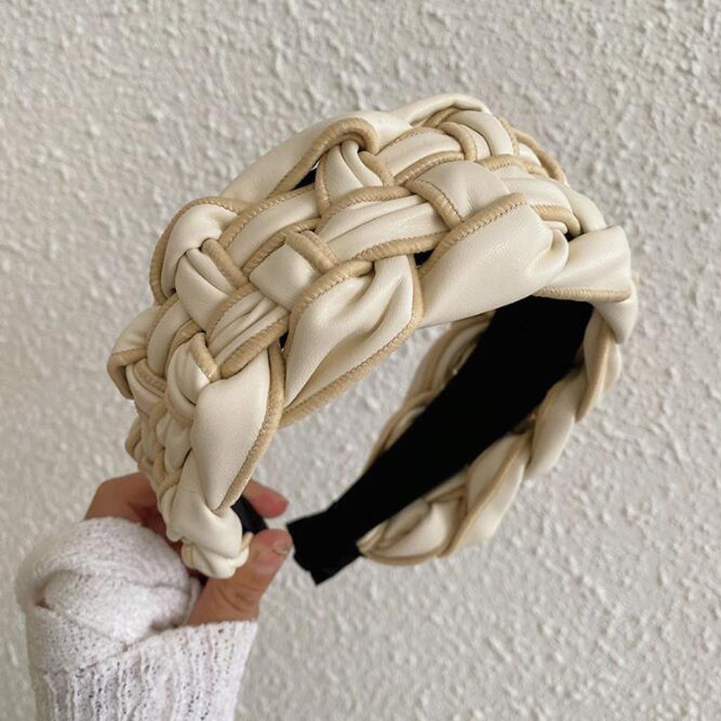 PROLY New Fashion Over Size Wide Side Hairband Handmade Braided Headband Vintage Turban Autumn Hair Accessories