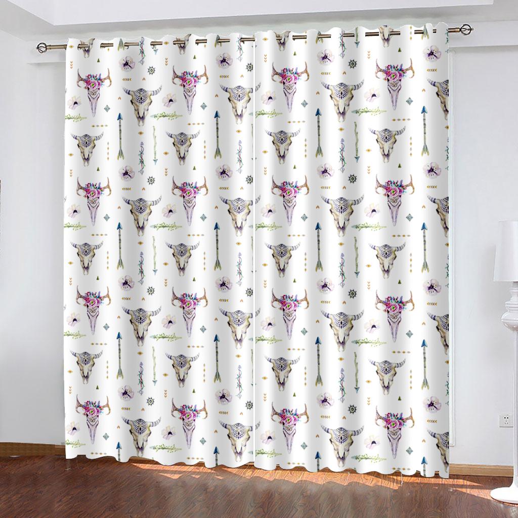 Fresh Series Curtain, Boys and Girls Gift, Bedroom and Living Room Home Decoration, Durable Machine Washable Curtain