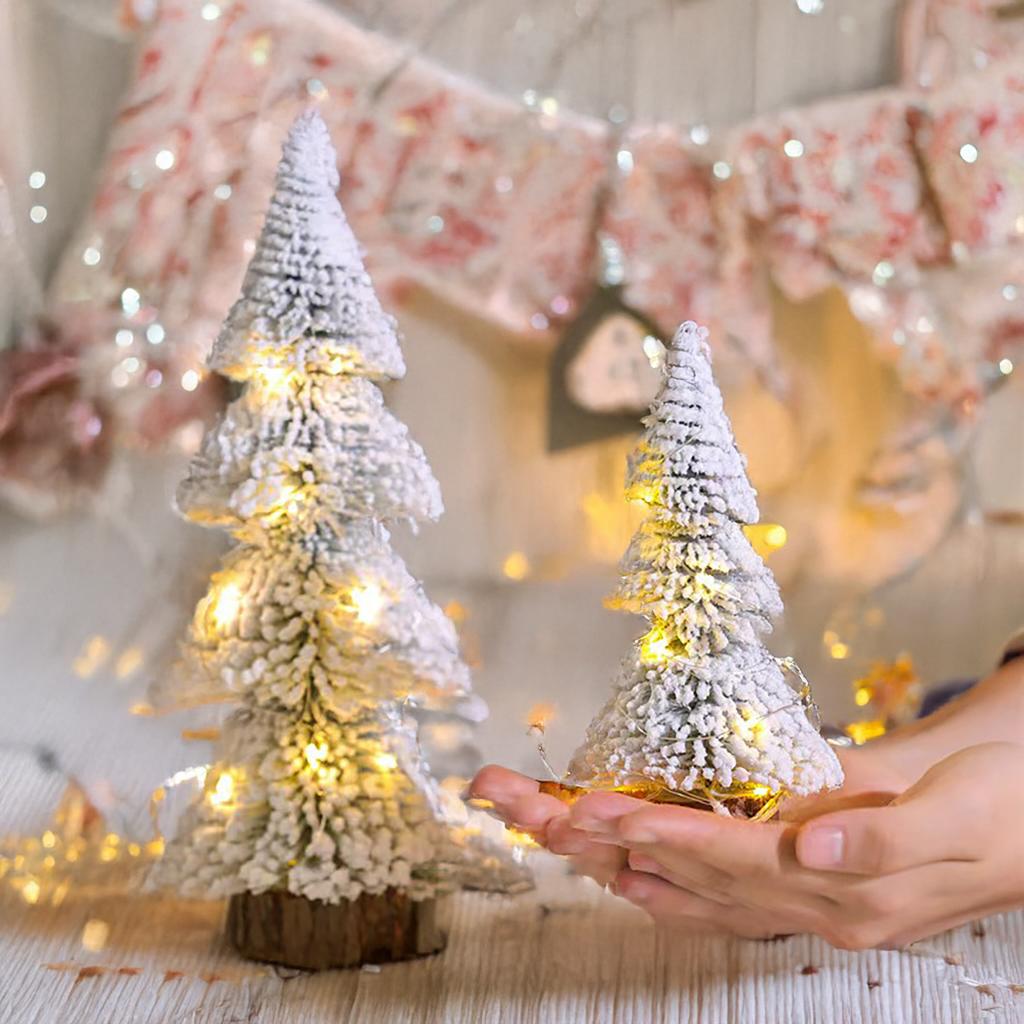 Mini Christmas Tree Tabletop Snow Pine Tree Decoration DIY New  Xmas Party Home Table Ornament  Christmas Gifts Decor