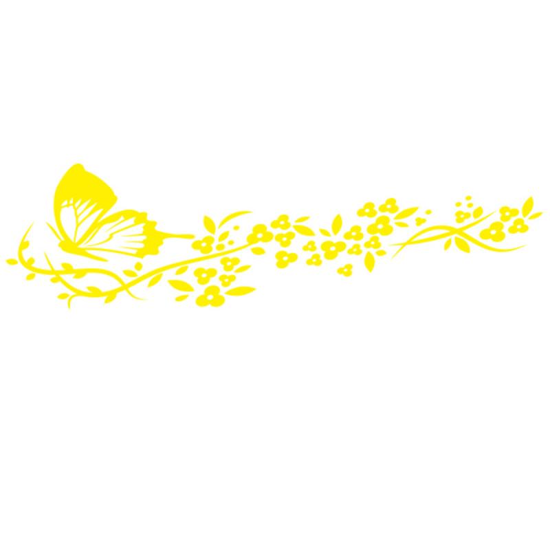 Flying Butterfly Flower Car Stickers Reflective Decal Waterproof Car Window Door Decoration Car Styling Vinyl Decal Accessories