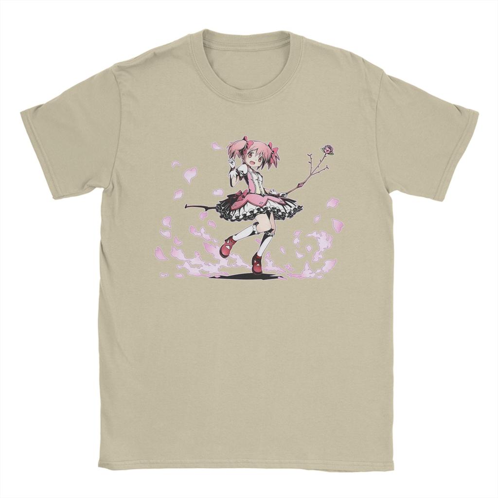 Madoka Mahou Shoujo Unisex T Shirts Puella Magi Madoka Magica Anime Tee Shirt Short Sleeve O Neck TShirts Pure Cotton Clothing