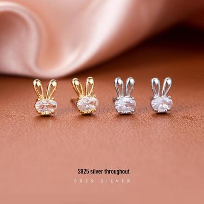 Banyan Tree S925 Silber Zirkon Hasenohrringe - Elegant, High-End Diamantdesign für Frauen