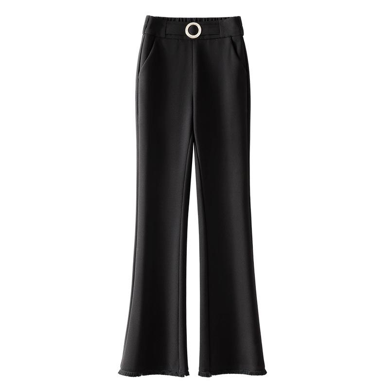 Women's High-Waisted Slimming Flare Pants - Spring 2025 New Style Micro-Flare Drape Petite Horseshoe Pants