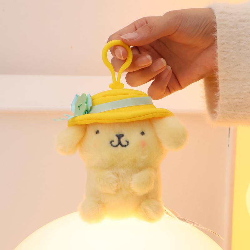 Sanrio Hello Kitty Kuromi Melody Pachacoo Cinnamoroll Stuffed Plush Toys Pendant Cute KT Keyring Anime Keychain Christmas Gift