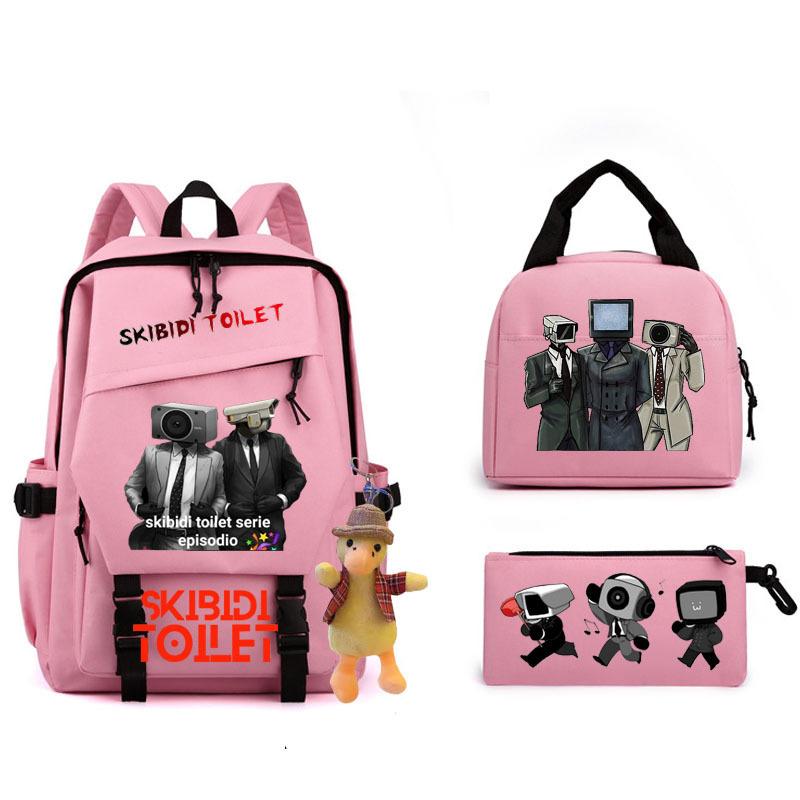 New Skibidi Toilet Man Spoof School Bag Elementary School Backpack Satchel Pencil Case