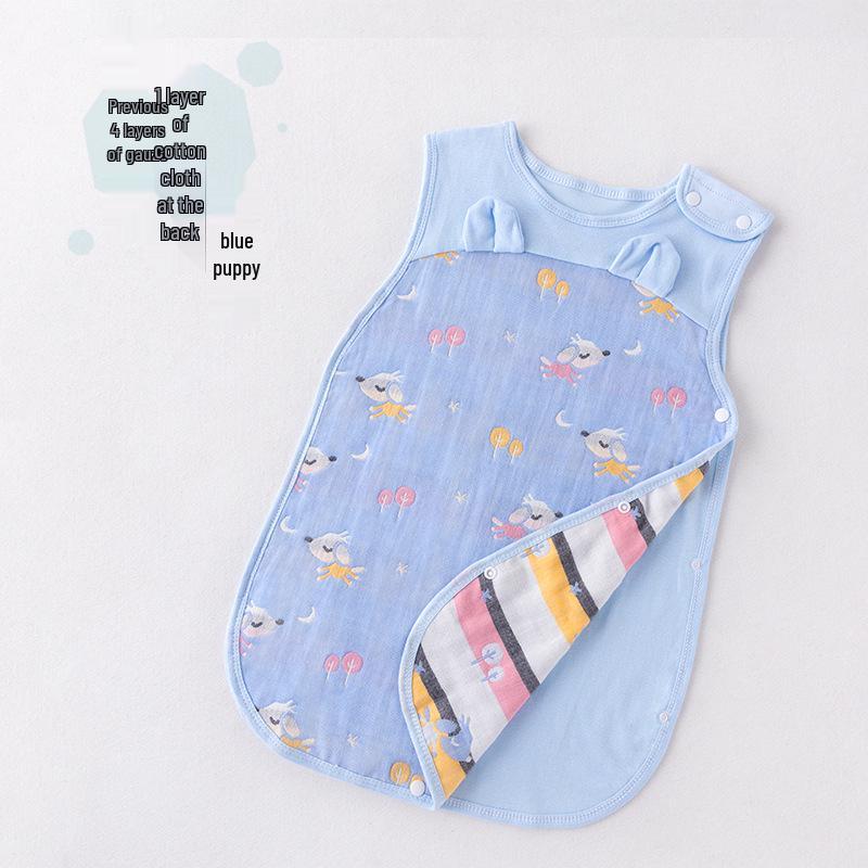Pure Cotton Baby Sleeping Bag - All-Season Quilted Anti-Kick Blanket for Newborns 100/58cm (Height 59-90cm)