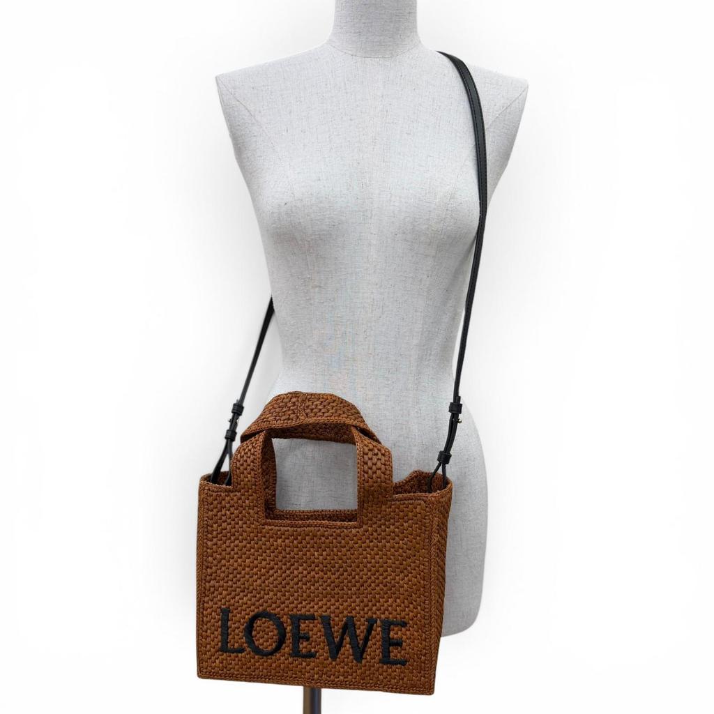 Excellent LOEWE Handbag Font Tote Small Leather 2-Way Shoulder Bag A685B59X01 Used