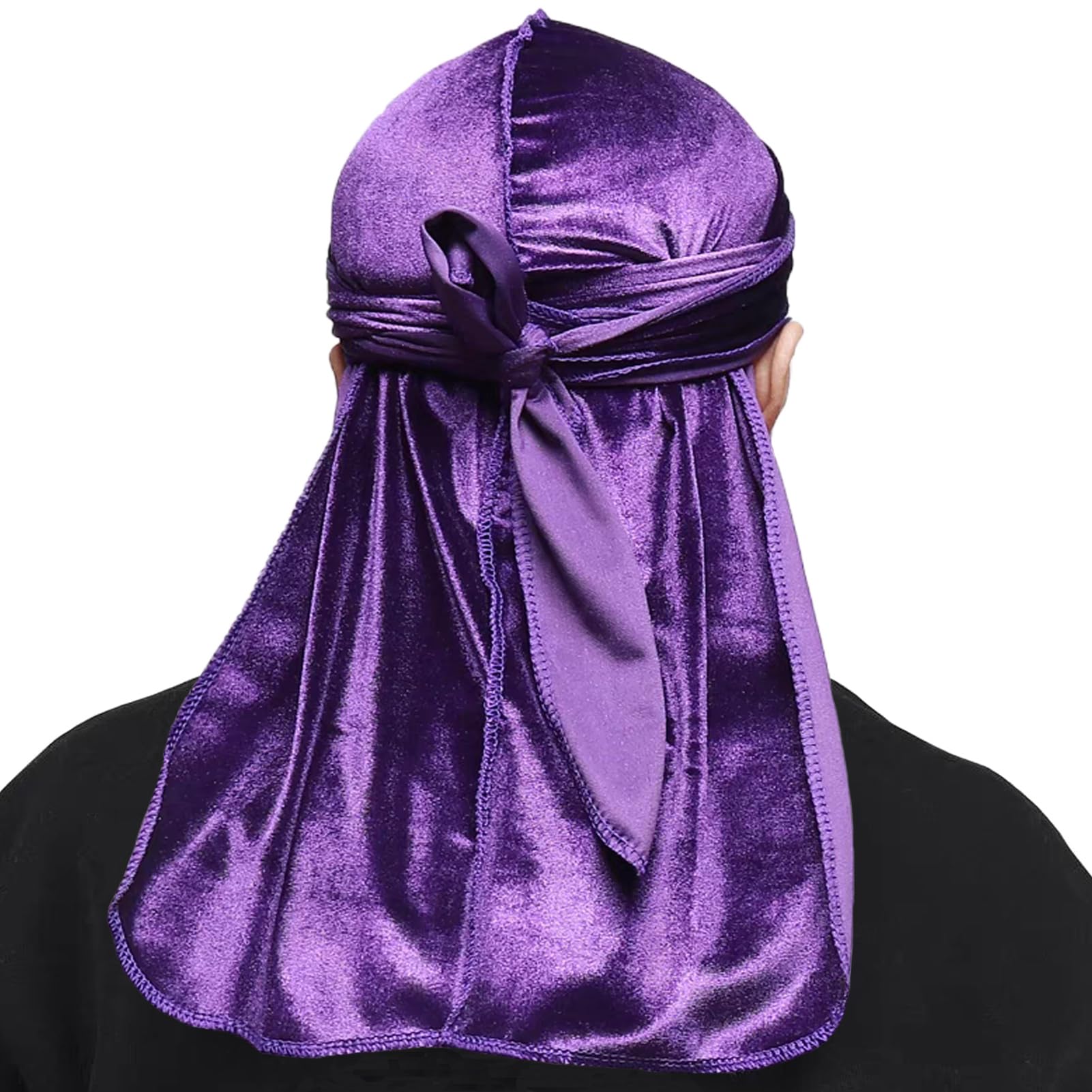 

Trifong Velour Durag Purple Hip Hop Silky Washable Breathable Du-rag Pirate Bandana Dance Waves Afro Cap Dewrag Hiphop Costume Dance Costume Rapper фиолетовый