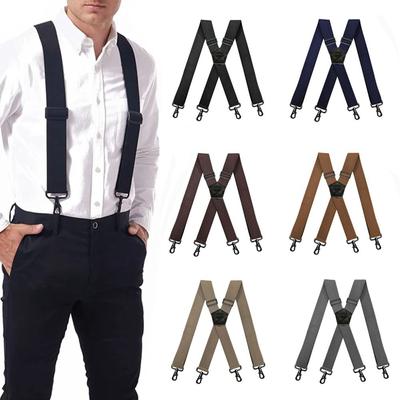 Heavy Duty Work Men's Suspenders 3.8cm Wide Braces Suspenders Trouser Straps Belt  Wedding Party