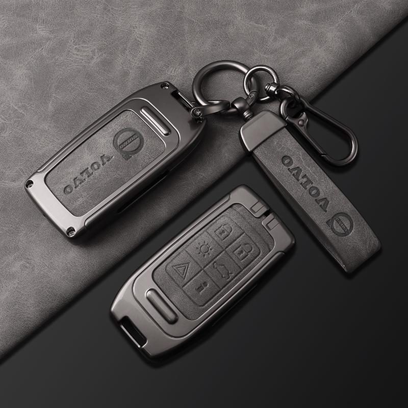 Custodia Guscio Portachiavi Auto in Lega di Zinco e Pelle per Volvo S60 S80 V60 XC60 XC70 S60L S80L V40 XC90 Accessori Protettivi Completi