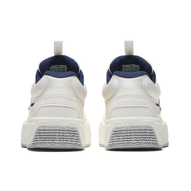 Anta C37 Series Simple Comfortable Slip Resistant Durable Low Top Skate Shoes Women Skate Shoes White Blue 922448081-3