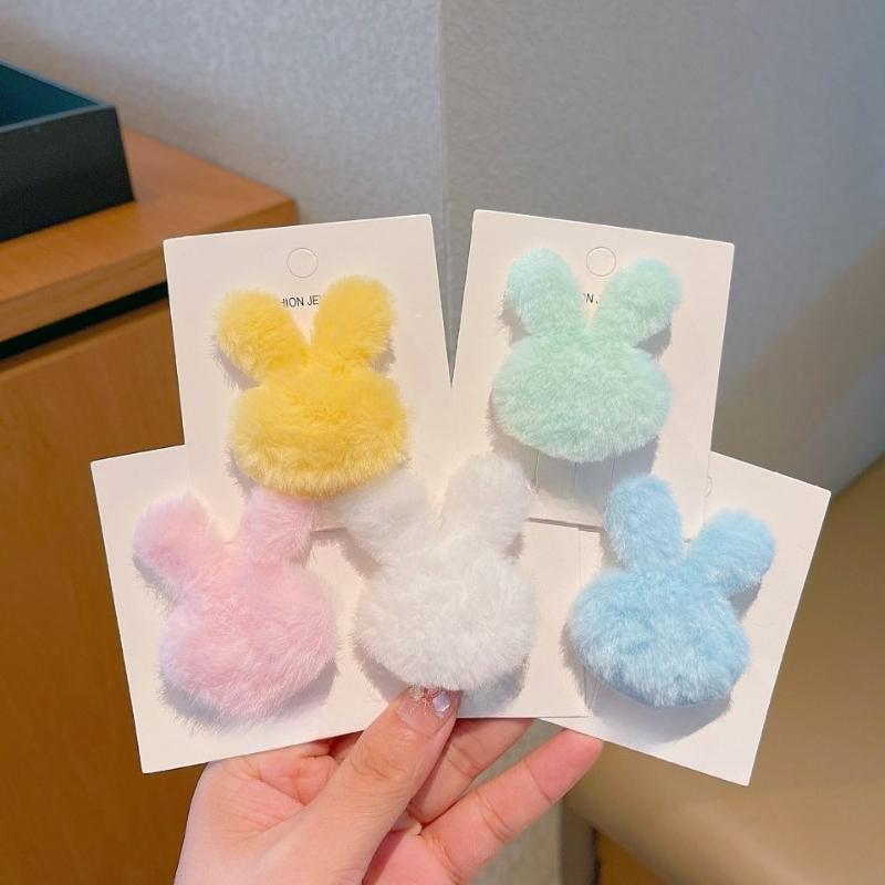 5Pcs Kawaii Star Hair Clip Plush Side Barrettes Fashion for Girls Daily School Party Wear Sweet Accessory Gift Set