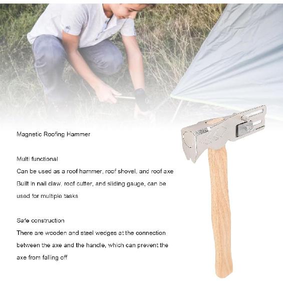 Roofing Hammer Magnetic Roofing Hammer Multi Functional Ergonomic Handle Roofing Hatchet for Roof Construction Repair
