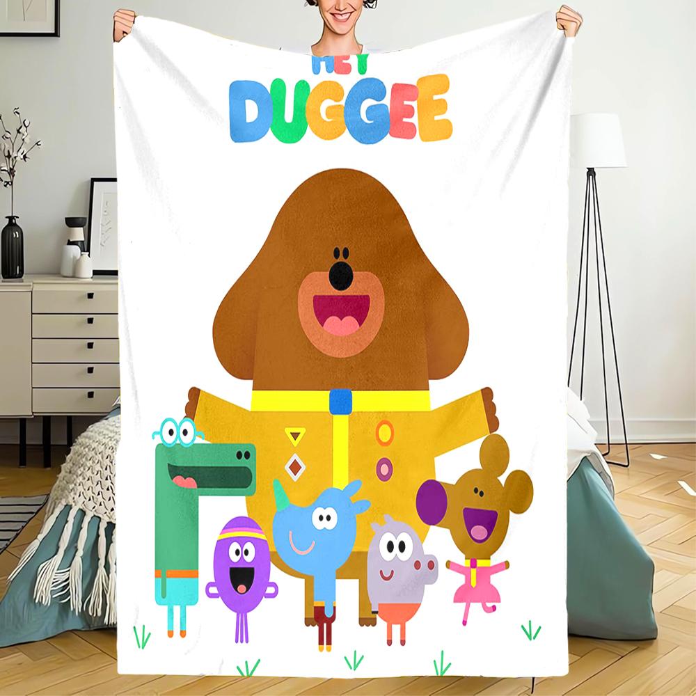 Hey Duggee Theme Printed Blanket - Perfect for Couch, Bed, Travel & Outdoor Use | Machine Washable, Cozy & Durable.