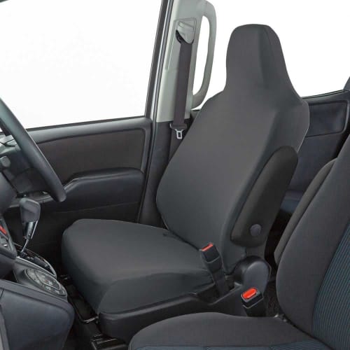 BONFORM Seat Cover, Skinny Knit, Light/Regular Car, Fully Washable, Water Repellent Material, Stretchable Fabric, Front-1, Gray 4040-10GY