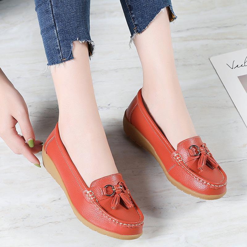 Summer Soft Wedge Leather Shoes for Middle-Aged and Elderly Women – Breathable Design