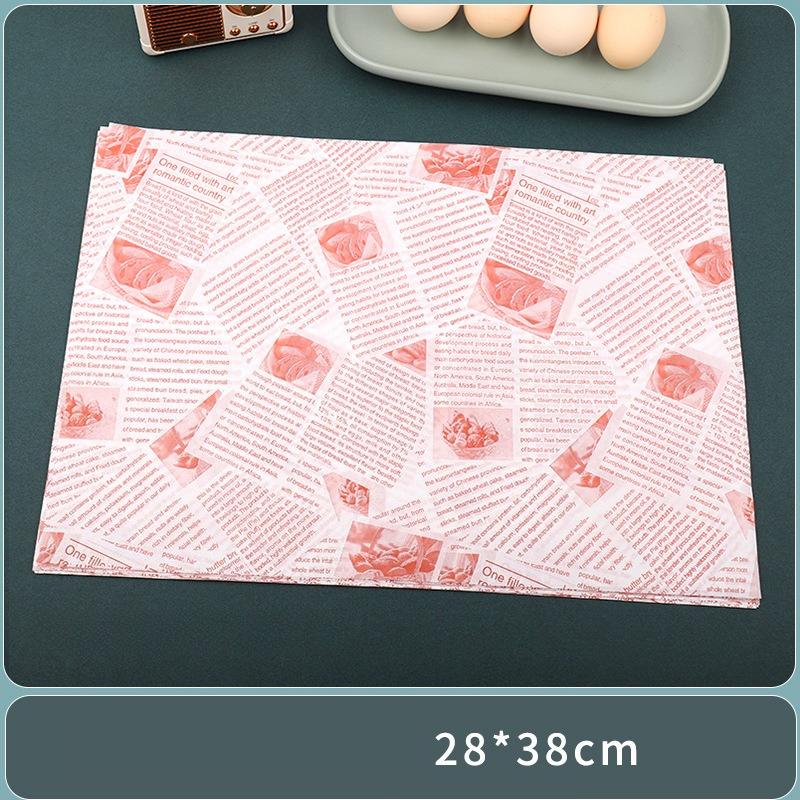 28x38cm Multifunktionale Haushaltsablage Spezielles Papier Kommerzielles Ölbeständiges Pad Papier Cartoon Muster Sandwichverpackung Burger Brot Backblech Papier