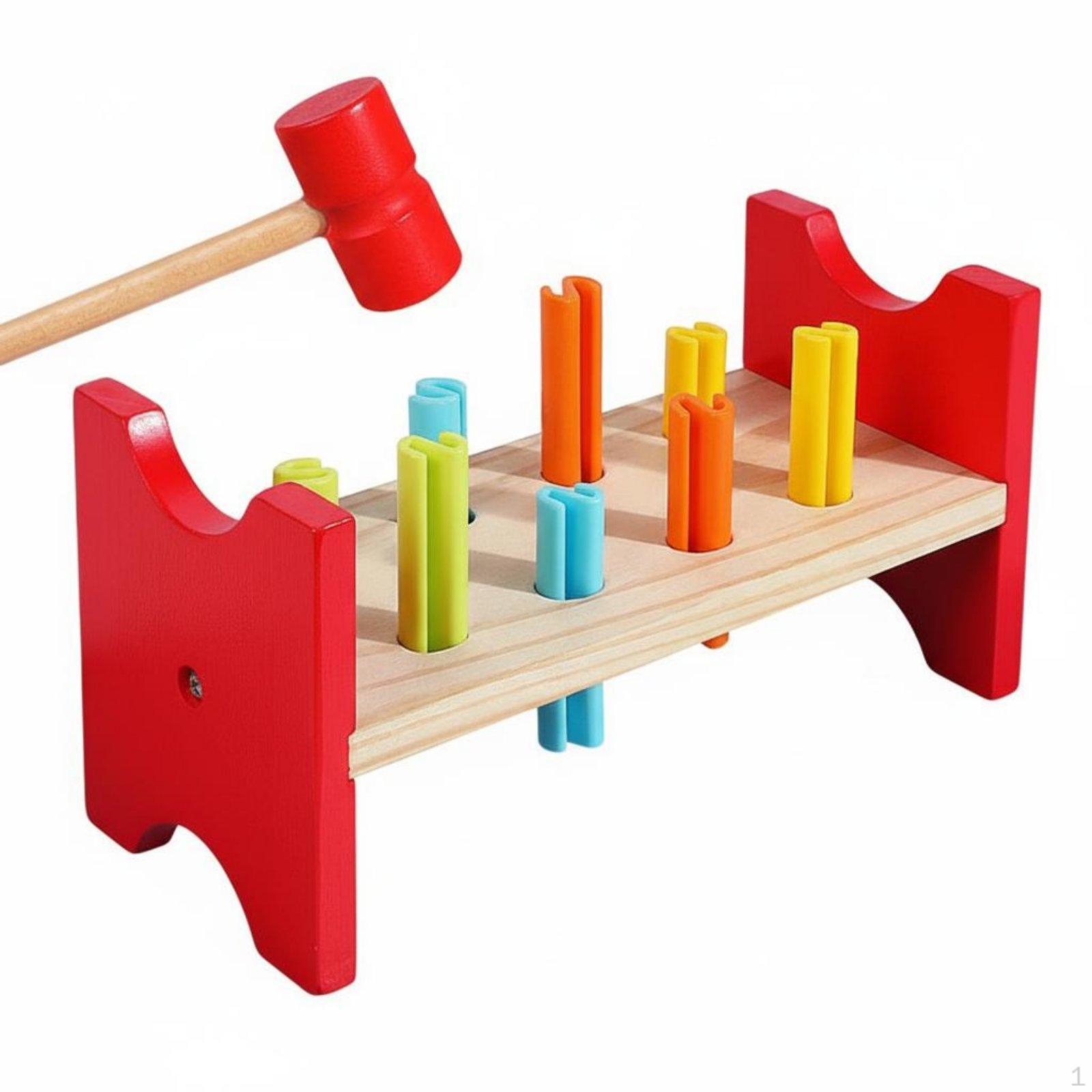 Wooden Pounding Bench HandEye Coordination Fine Motor Skills Development and Peg Toy