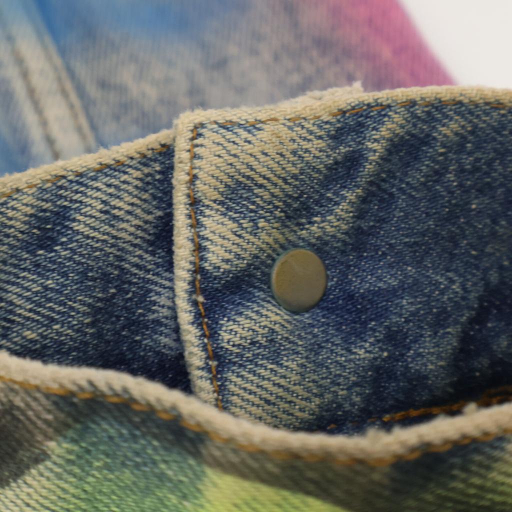 Balenciaga [Domestic Regular] 562529 Graphic Oversized Denim Jacket 46 Blue / multicolorUsed