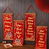 1 pár Vietnamský Nový rok 2026 Tradiční Tet Dekor Nástěnná závěsná Červené dvojverší Banner Červené dvojverší Závěsné cedule
