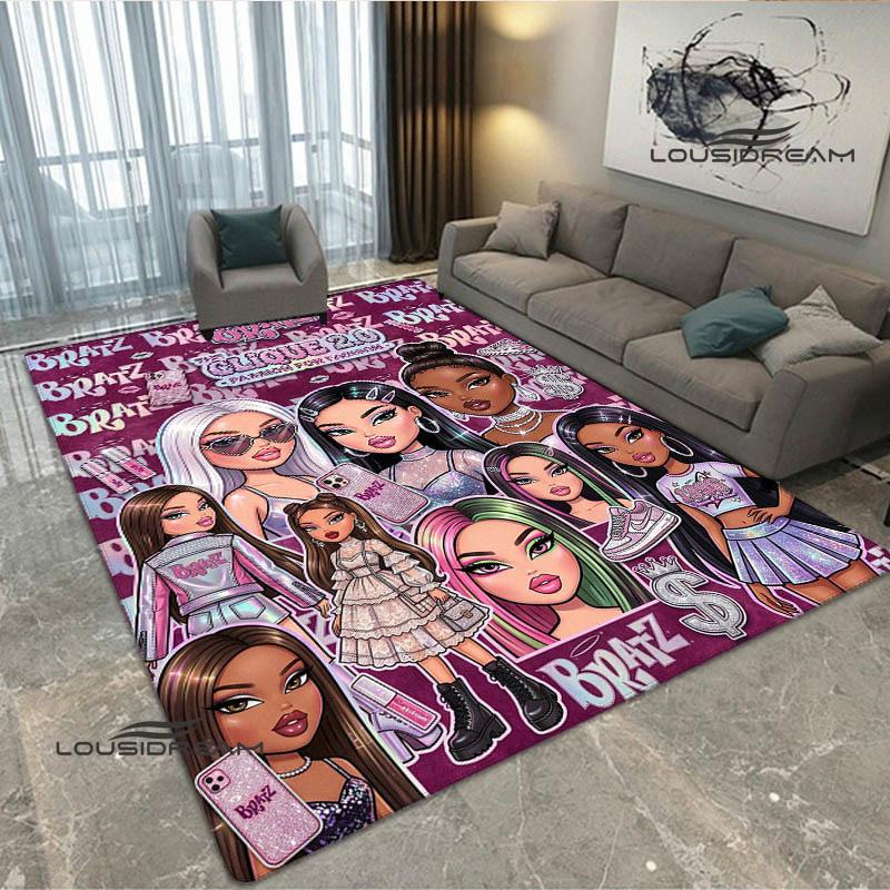 Bratz kawaii printed carpet Non-slip carpet outdoor carpets area rug Home bedroom decor rug for bedroom birthday gift