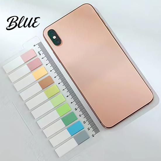Planner Accessories for Organization Index Sticker Tabs with Built-in Scale Ruler Morandi Color Transparent Professional File Sorting PET Page