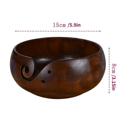 Portable Woolen Yarn Ball Wooden Storage Bowl Dustproof Crochet Bowl Yarn Storage Bowl Knitting Needlework Organizer Case